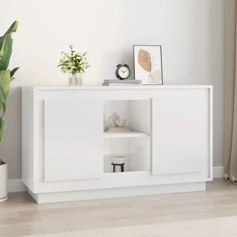 Klassiek dressoir van bewerkt hout met tijdloze uitstraling - Hoogglans wit / 1 - Dressoirs & buffetkasten