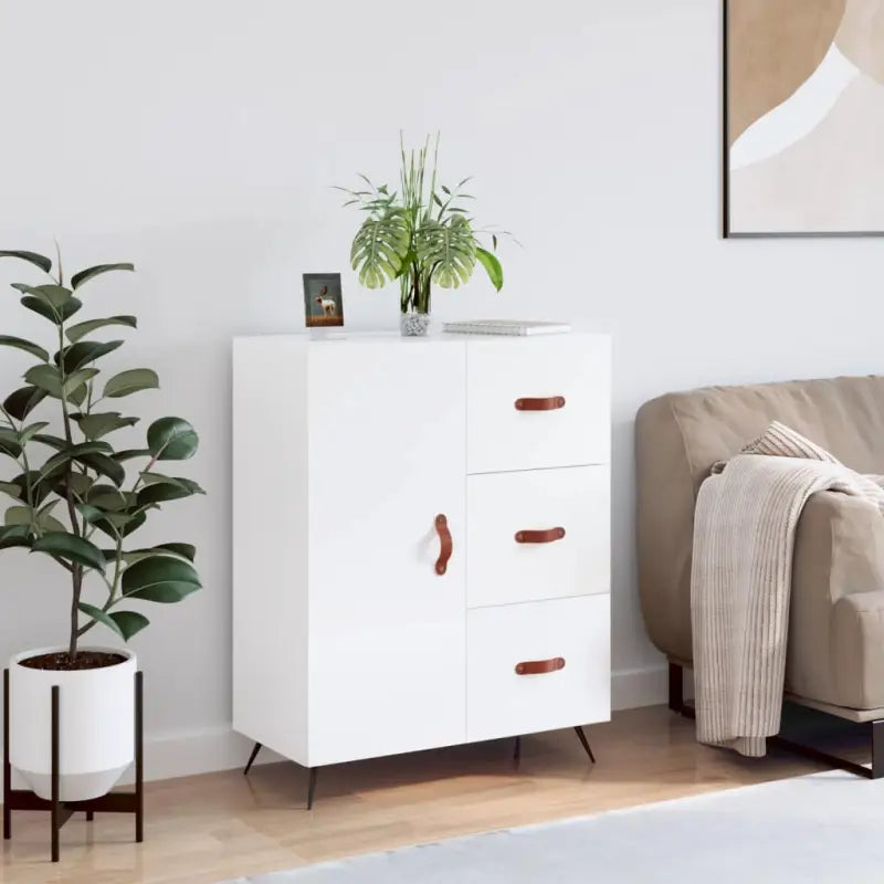Klassiek dressoir van bewerkt hout met tijdloze uitstraling - Hoogglans wit / 1 - Dressoirs & buffetkasten
