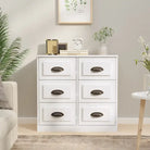 Klassiek dressoir van bewerkt hout met tijdloze uitstraling - Hoogglans wit / 1 - Dressoirs & buffetkasten