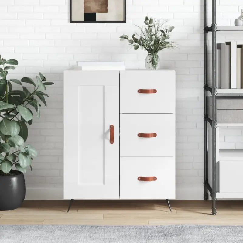 Klassiek dressoir van bewerkt hout met tijdloze uitstraling - Hoogglans wit / 1 - Dressoirs & buffetkasten