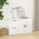 Klassiek dressoir van bewerkt hout met tijdloze uitstraling - Hoogglans wit / 1 - Dressoirs & buffetkasten