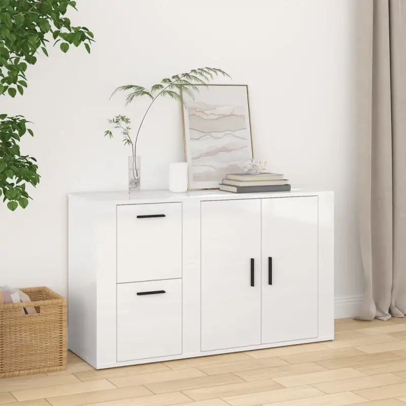 Klassiek dressoir van bewerkt hout met tijdloze uitstraling - Hoogglans wit / 1 - Dressoirs & buffetkasten