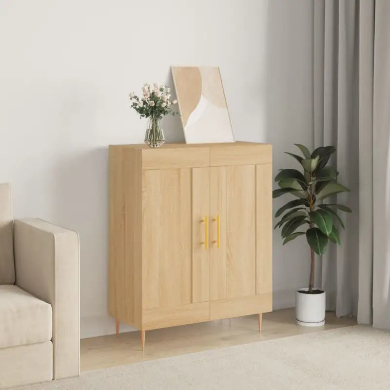 Klassiek dressoir van bewerkt hout met tijdloze uitstraling - Sonoma eiken / 1 - Dressoirs & buffetkasten