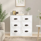 Klassiek dressoir van bewerkt hout met tijdloze uitstraling - Wit / 1 - Dressoirs & buffetkasten