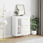 Klassiek dressoir van bewerkt hout met tijdloze uitstraling - Wit / 1 - Dressoirs & buffetkasten