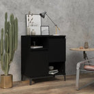Klassiek dressoir van bewerkt hout met tijdloze uitstraling - Zwart / 1 - Dressoirs & buffetkasten
