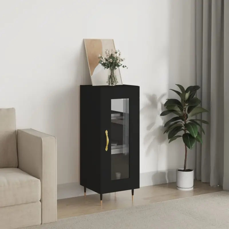 Klassiek dressoir van bewerkt hout met tijdloze uitstraling - Zwart / 1 - Dressoirs & buffetkasten