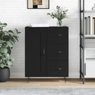 Klassiek dressoir van bewerkt hout met tijdloze uitstraling - Zwart / 1 - Dressoirs & buffetkasten