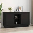 Klassiek dressoir van bewerkt hout met tijdloze uitstraling - Zwart / 1 - Dressoirs & buffetkasten