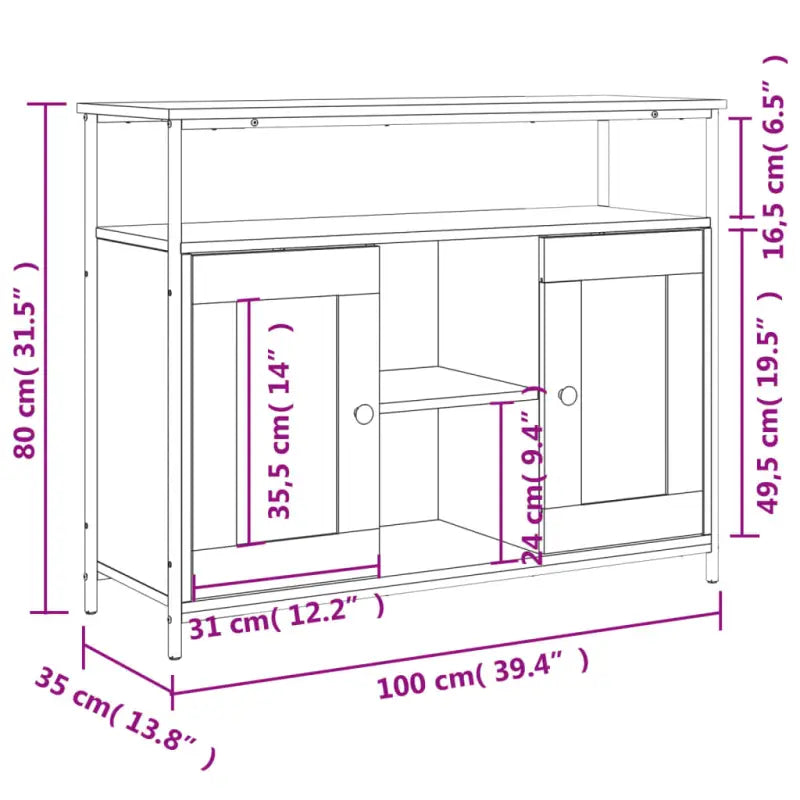 Klassiek dressoir van bewerkt hout met verstelbare poten - Dressoirs & buffetkasten