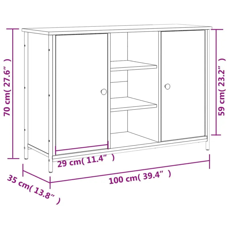 Klassiek dressoir van bewerkt hout met verstelbare poten - Dressoirs & buffetkasten