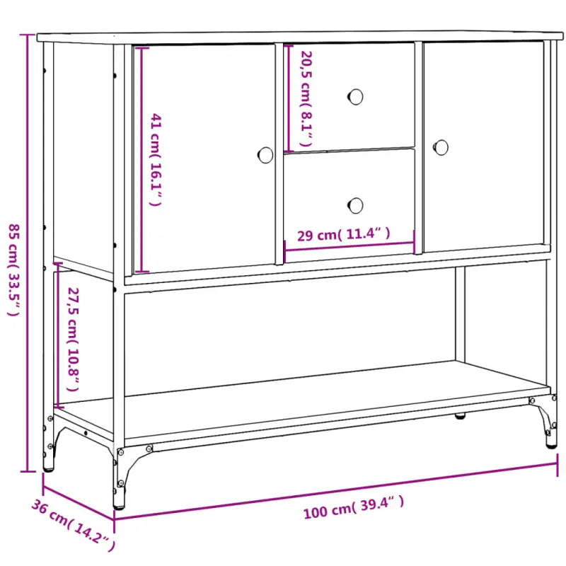 Klassiek dressoir van bewerkt hout met verstelbare poten - Dressoirs & buffetkasten