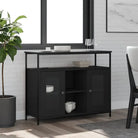 Klassiek dressoir van bewerkt hout met verstelbare poten - Zwart / 1 - Dressoirs & buffetkasten