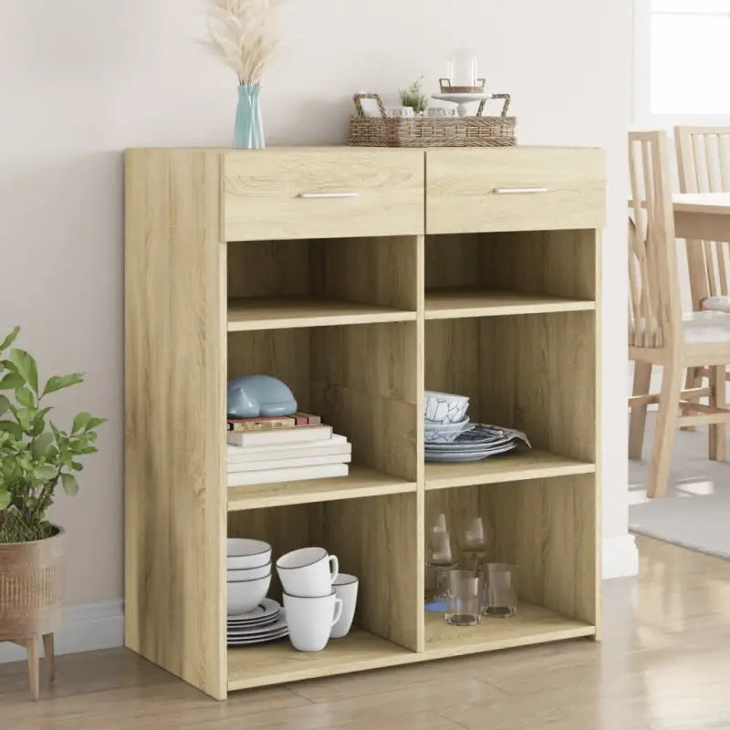 Klassiek dressoir van bewerkt hout voor een stijlvolle inrichting - Sonoma eiken / 1 - Dressoirs & buffetkasten