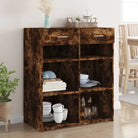 Klassiek dressoir van bewerkt hout voor een stijlvolle inrichting - Gerookt eiken / 1 - Dressoirs & buffetkasten
