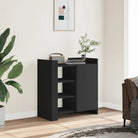 Klassiek dressoir van bewerkt hout voor huisdecoratie en praktische opberging - Zwart / 1 - Dressoirs & buffetkasten