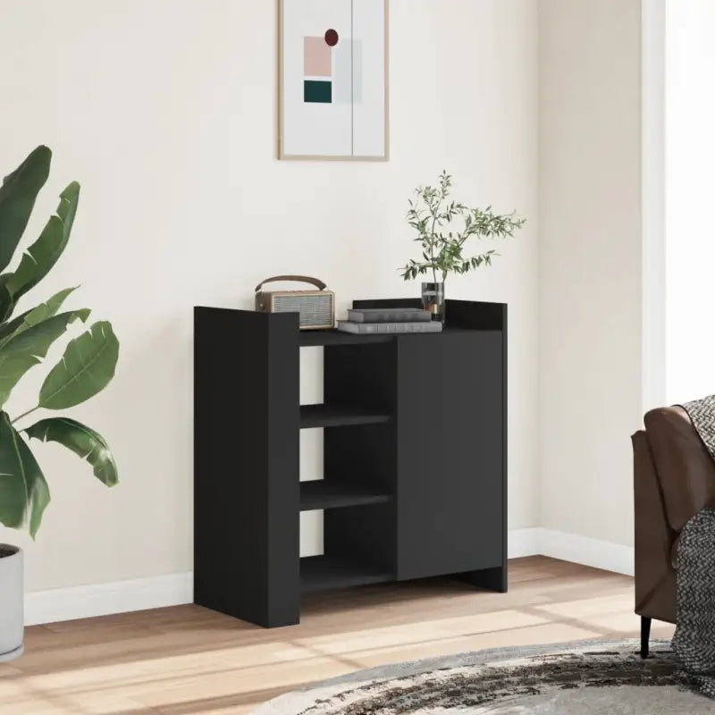 Klassiek dressoir van bewerkt hout voor huisdecoratie en praktische opberging - Zwart / 1 - Dressoirs & buffetkasten