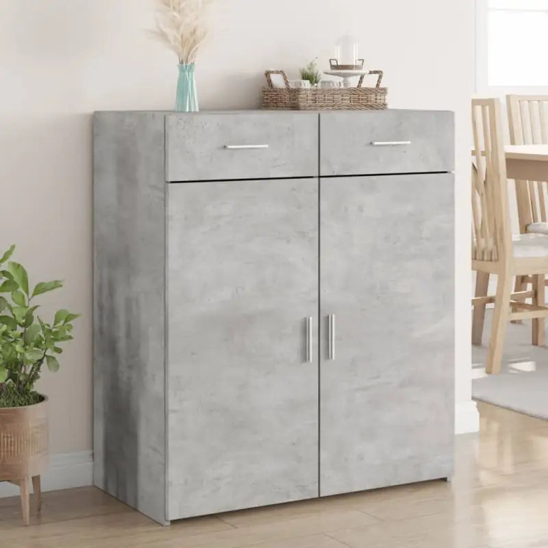 Klassiek dressoir van bewerkt hout voor praktische opbergruimte - Betongrijs / 1 - Dressoirs & buffetkasten