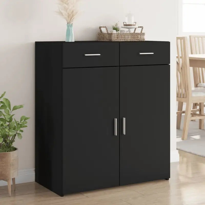 Klassiek dressoir van bewerkt hout voor praktische opbergruimte - Zwart / 1 - Dressoirs & buffetkasten
