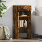 Klassiek dressoir van bewerkt hout voor woningdecoratie en praktische opberging - Gerookt eiken / 1 - Dressoirs &
