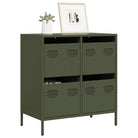 Klassiek dressoir van koudgewalst staal voor huis en kantoor - Olijfgroen / 1 / 68 cm - Dressoirs & buffetkasten