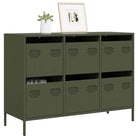 Klassiek dressoir van koudgewalst staal voor huis en kantoor - Olijfgroen / 1 / 101.5 cm - Dressoirs & buffetkasten
