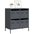 Klassiek dressoir van koudgewalst staal voor huis en kantoor - Antraciet / 1 / 68 cm - Dressoirs & buffetkasten