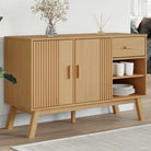 Klassiek dressoir van massief grenenhout met houten poten - Bruin / 1 - Dressoirs & buffetkasten