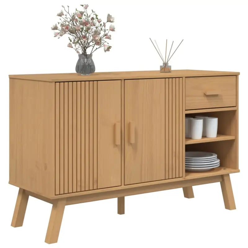 Klassiek dressoir van massief grenenhout met houten poten - Dressoirs & buffetkasten