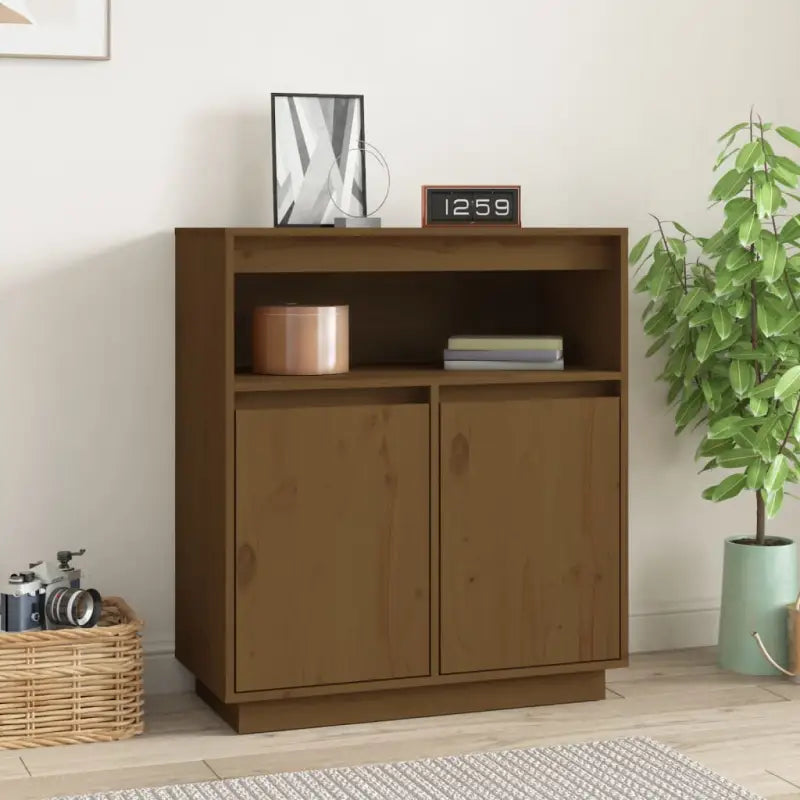 Klassiek dressoir van massief grenenhout met rustieke uitstraling - Honingbruin / 1 - Dressoirs & buffetkasten