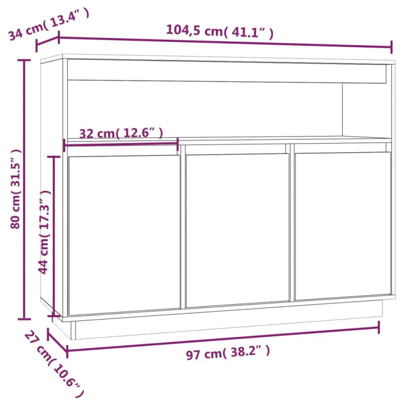 Klassiek dressoir van massief grenenhout met rustieke uitstraling - Dressoirs & buffetkasten