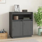 Klassiek dressoir van massief grenenhout met rustieke uitstraling - Grijs / 1 - Dressoirs & buffetkasten