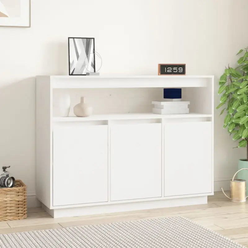 Klassiek dressoir van massief grenenhout met rustieke uitstraling - Wit / 1 - Dressoirs & buffetkasten