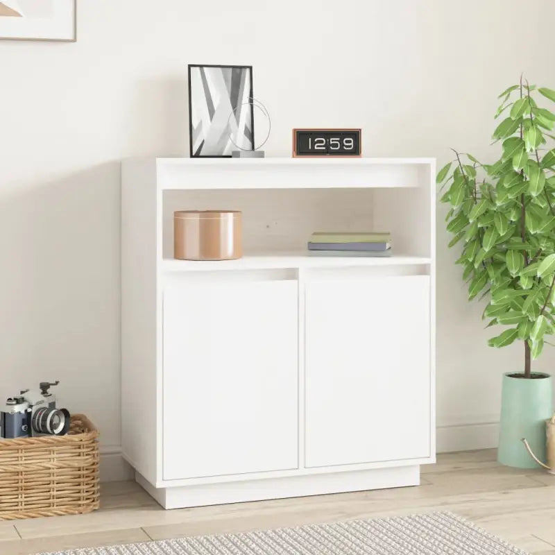 Klassiek dressoir van massief grenenhout met rustieke uitstraling - Wit / 1 - Dressoirs & buffetkasten