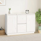 Klassiek dressoir van massief grenenhout met rustieke uitstraling - Wit / 1 - Dressoirs & buffetkasten