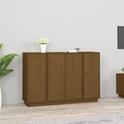 Klassiek dressoir van massief grenenhout met tijdloze uitstraling - Honingbruin / 1 - Dressoirs & buffetkasten