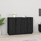 Klassiek dressoir van massief grenenhout met tijdloze uitstraling - Zwart / 1 - Dressoirs & buffetkasten