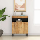 Klassiek dressoir van massief mangohout met ijzeren poten - Lichtbruin / 1 - Dressoirs & buffetkasten