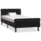 Klassiek gestoffeerd bedframe met elegante uitstraling - Zwart / 90 x 200 cm - Bedden & bedframes