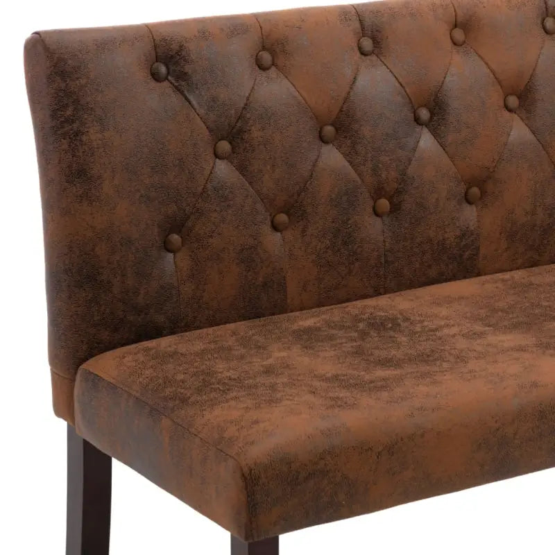Klassiek Halbankje met Knopenpatroon en Kunstsuède Bekleding - Opberg- & halbankjes