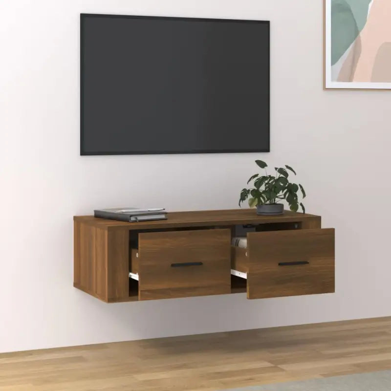 Klassiek Hangend Tv-Meubel van Behandeld Hout voor Gemakkelijk Schoonmaken - Tv-meubels