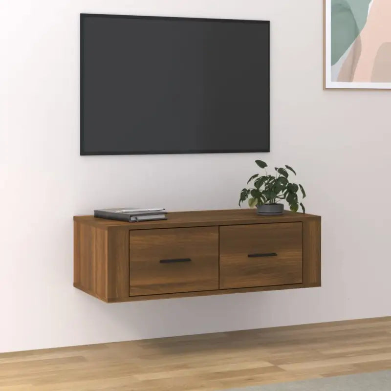 Klassiek Hangend Tv-Meubel van Behandeld Hout voor Gemakkelijk Schoonmaken - Tv-meubels