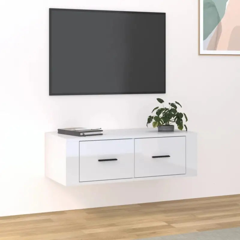 Klassiek Hangend Tv-Meubel van Behandeld Hout voor Gemakkelijk Schoonmaken - Gerookt eiken / 1 - Tv-meubels