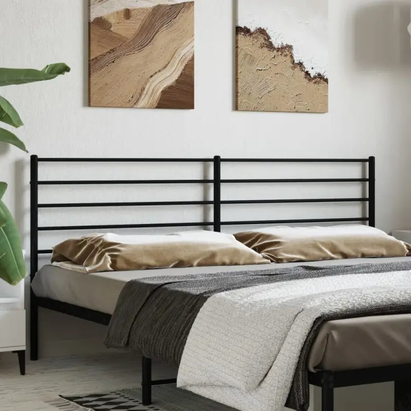 Klassiek hoofdbord met ronde buizen voor een moderne slaapkamer uitstraling - Zwart / 200 cm / 1 - Hoofdborden