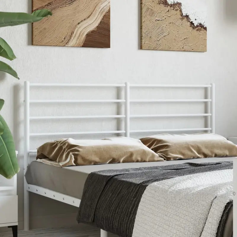 Klassiek hoofdbord met ronde buizen voor een moderne slaapkamer uitstraling - Wit / 140 cm / 1 - Hoofdborden