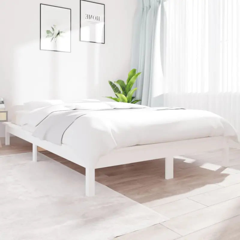 Klassiek houten bed met massief grenenhout voor een moderne slaapkamer - Wit / 120 x 200 cm - Bedden & bedframes