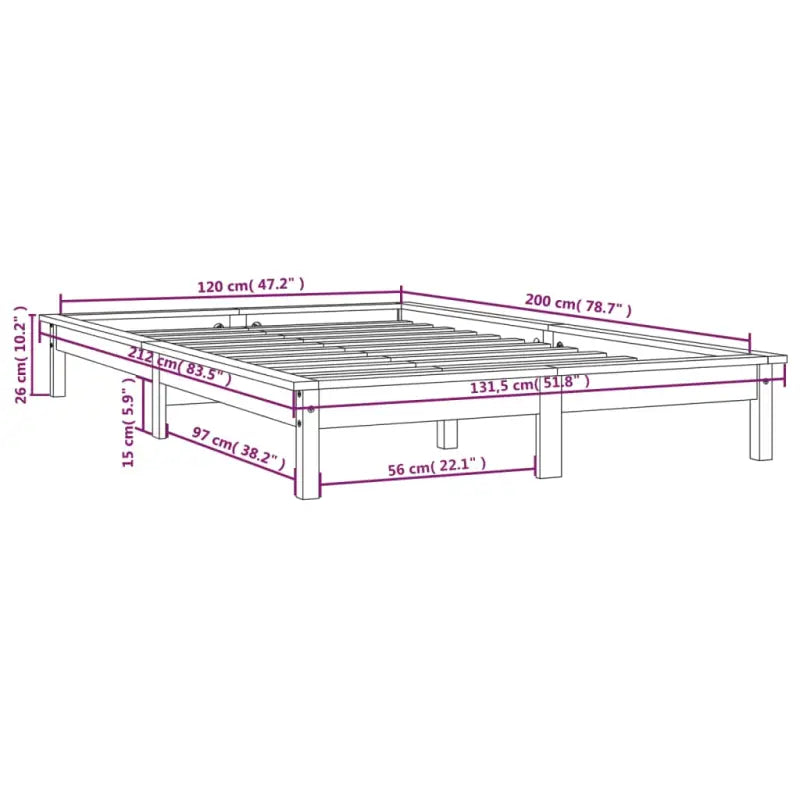 Klassiek houten bed met massief grenenhout voor een moderne slaapkamer - Bedden & bedframes
