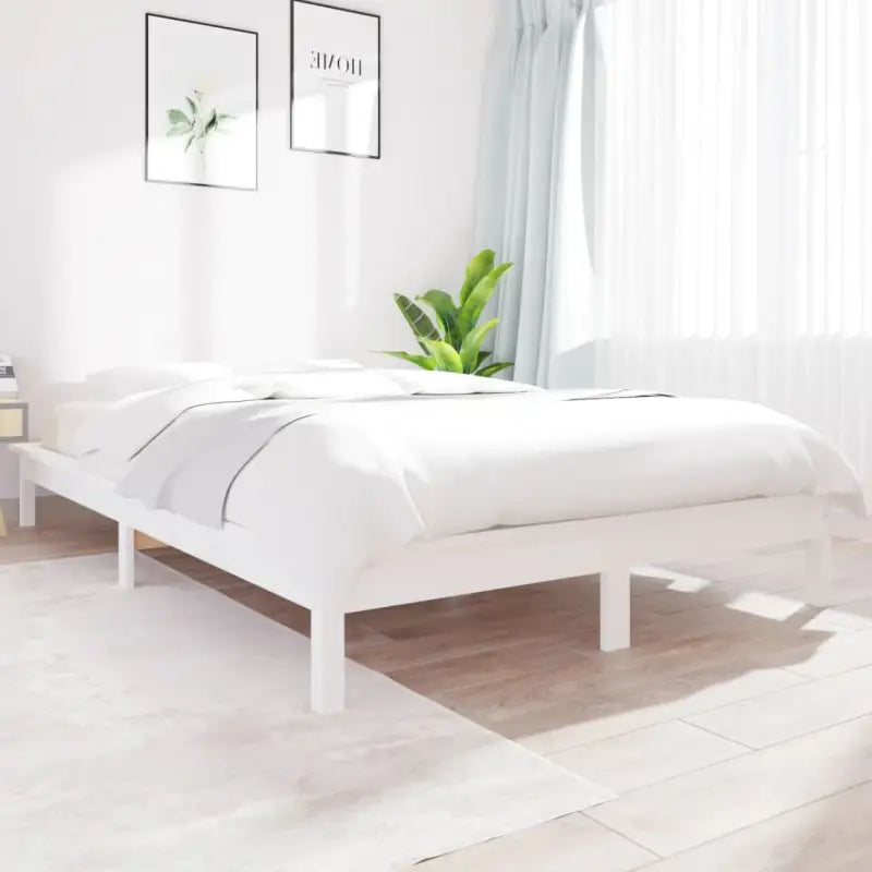 Klassiek houten bed met massief grenenhout voor een moderne slaapkamer - Wit / 140 x 200 cm - Bedden & bedframes