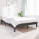 Klassiek houten bed met massief grenenhout voor een moderne slaapkamer - Grijs / 120 x 190 cm - Bedden & bedframes