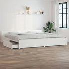 Klassiek houten bed van massief grenenhout met levering bevat - Wit / 200 x 200 cm - Bedden & bedframes